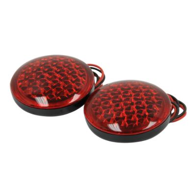 1.75 Round Adhesive Lights with Reflective Lens, Red 2-Pack