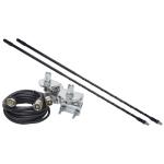4' Top Loaded Dual CB Antenna with Mirror Mounts and Cable, 750Wx2 4' Top Loaded Dual CB Antenna with Mirror Mounts and Cable, 750Wx2
