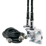 4' Top Loaded Dual CB Antenna with Mirror Mounts and Cable, 750Wx2 4' Top Loaded Dual CB Antenna with Mirror Mounts and Cable, 750Wx2