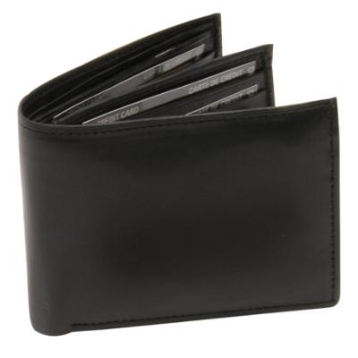 Bi-Fold Leather Wallet, Black