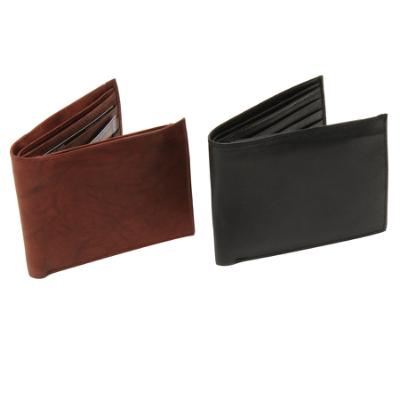 Bi-Fold Leather Wallet assortment, Black and Brown