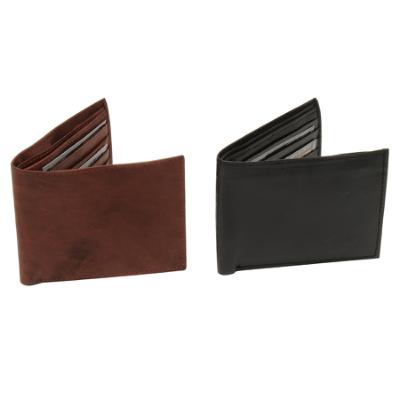 Slim Bi-Fold Leather Wallet assortment, Black and Brown