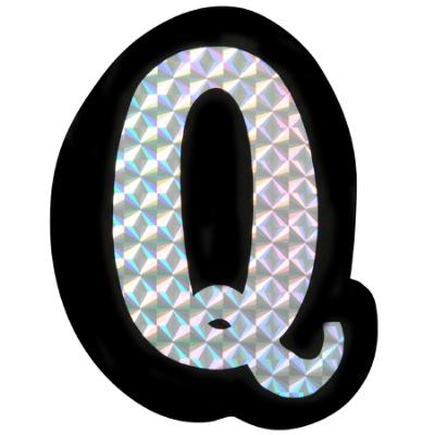 Q Prism Style Adhesive Letter
