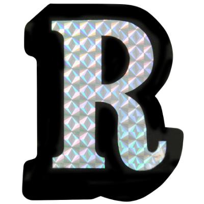 R Prism Style Adhesive Letter