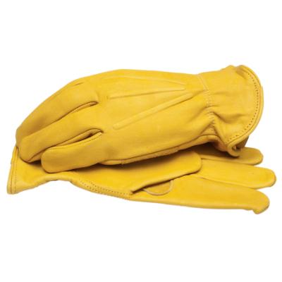 Grain Cowhide Leather Work Glove w/Shirred Elastic Wrist, X-Large