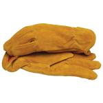 Split Leather Gloves with Red Fleece Lining, X-Large
