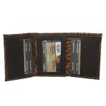 Tri-Fold Crocodile Embossed Leather Wallet assortment, Black/Brown