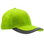 Safety Cap with Reflective Trim, Lime Safety Cap with Reflective Trim, Lime