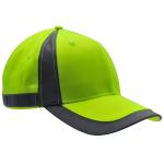 Safety Cap with Reflective Trim, Lime Safety Cap with Reflective Trim, Lime