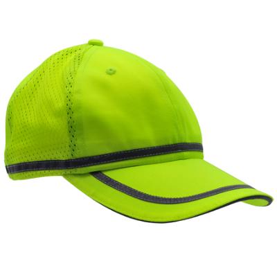 Safety Mesh Cap with Reflective Trim, Lime
