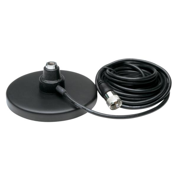 Solarcon 5" Magnet Mount CB Antenna Base with Coax Cable, Black