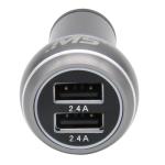 12V/DC Dual 2.4A and 2.4A USB Charger, Graphite 12V/DC Dual 2.4A and 2.4A USB Charger, Graphite