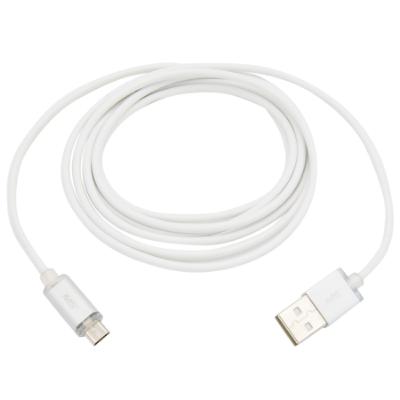 6' Micro to USB Charge and Sync Smart LED Cable, White