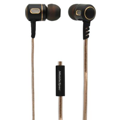 Premium Stereo Metal Earbuds with In-Line Mic, Gold/Graphite