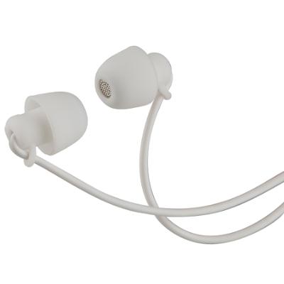 Silicone Tiny Wired Earbuds, White