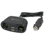 12V 2-Way Adapter with 2 USB Ports