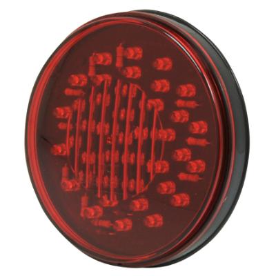 4 LED Sealed Light w/Female 3-Prong Connector, Red Lens/ Black Housing