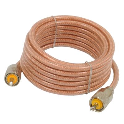 12' CB Antenna Mini-8 Coax Cable with PL-259 Connectors, Clear