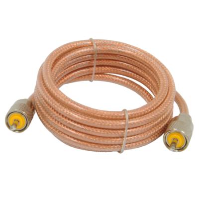 9' CB Antenna Mini-8 Coax Cable with PL-259 Connectors, Clear