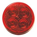 2.5 Round LED Diamond Lens Sealed Light with 2-Pin Connection, Red