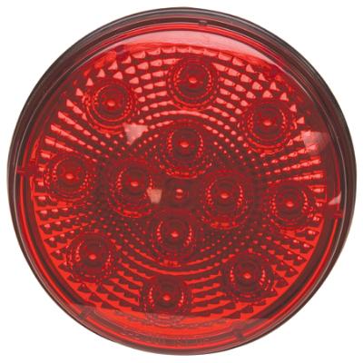 4 LED Diamond Lens Sealed Light with 3-Prong Connector, Red Lens/Black Base