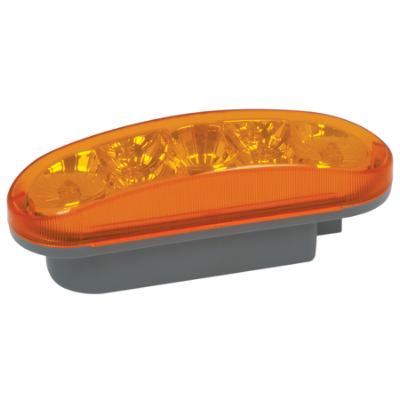 LED 6.5 x 2.25 Oval Diamond Lens Sealed Light, 7 LEDs/ Amber