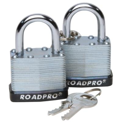 40mm Laminated Steel Padlock with Bumper Guard, 1 Shackle 2-Pack