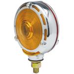 4 Double-Face Stop/Turn Light with Chrome-Frame Assembly, Red/Amber Lens