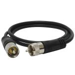 3' CB Antenna Coax Cable with PL-259 Connectors, Black