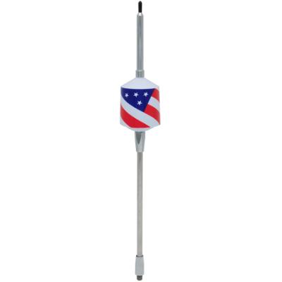T2000 Series Mobile CB Trucker Antenna with 10-inch Shaft, White with Flag