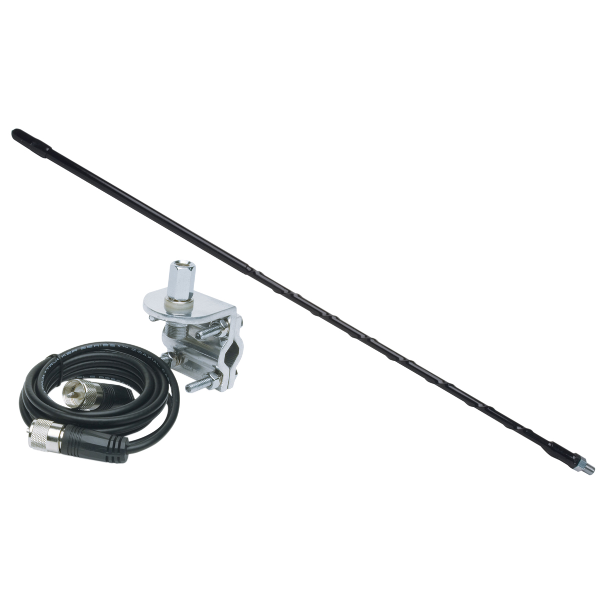 Solarcon 3' Top Loaded Fiberglass CB Antenna with Mirror Mount & Cable