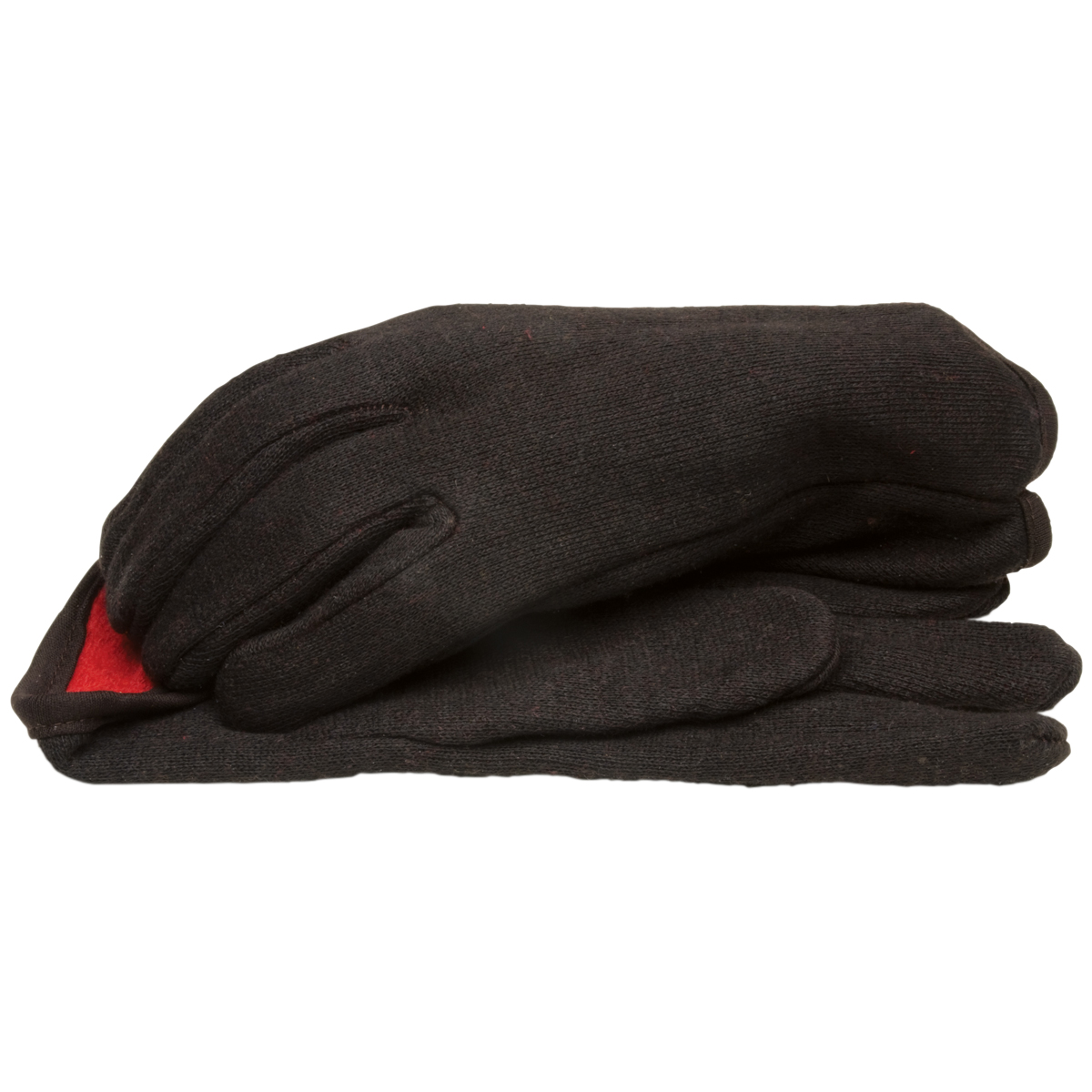 BlackCanyon Outfitters Brown Jersey Gloves with Red Fleece Lining and