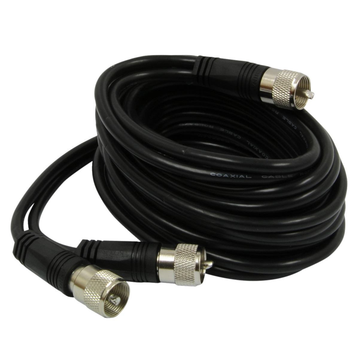 RoadPro 12' CB Antenna Co-Phase Coax Cable with (3) PL-259 Connectors