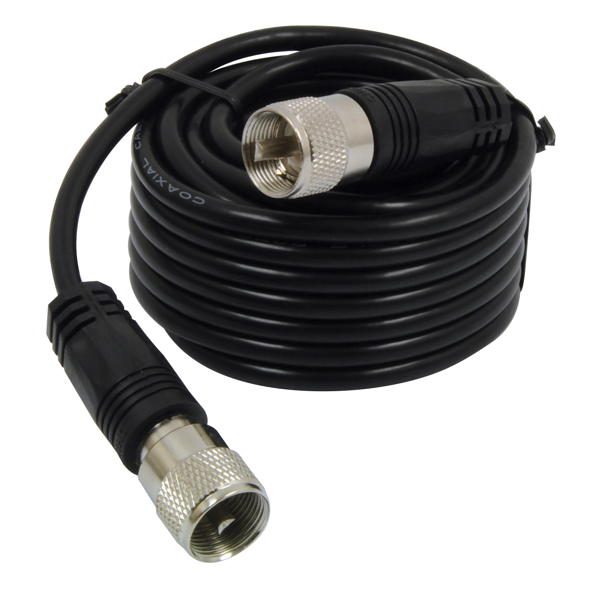 RoadPro 18' CB Antenna Coax Cable with PL259 Connectors, Black