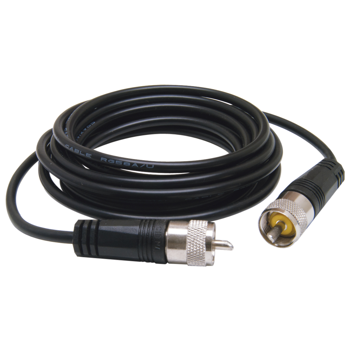 RoadPro 9' CB Antenna Coax Cable with PL259 Connectors, Black