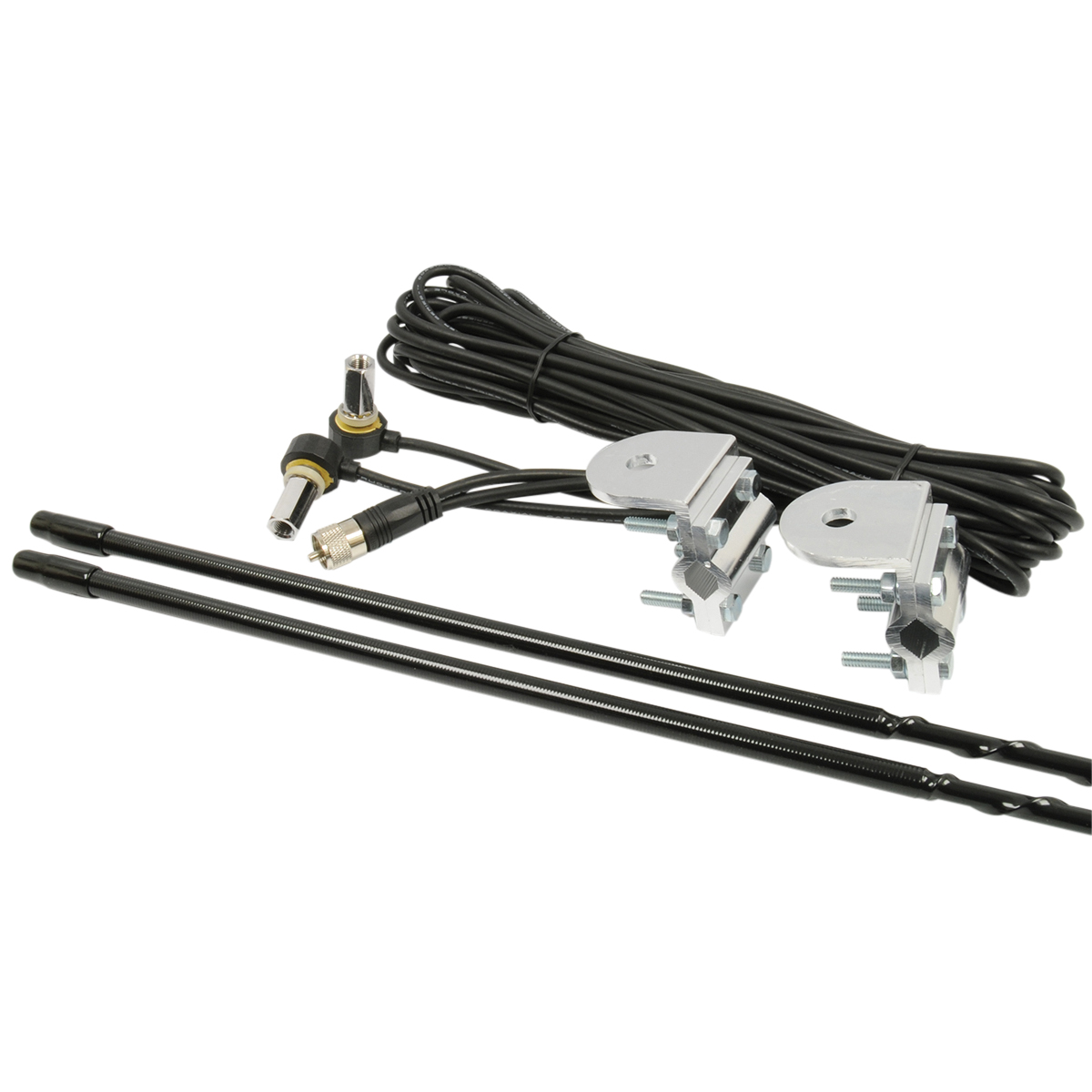 RoadPro 4' Platinum Series Dual Mirror Mount CB Antenna Kit, 1000W Black