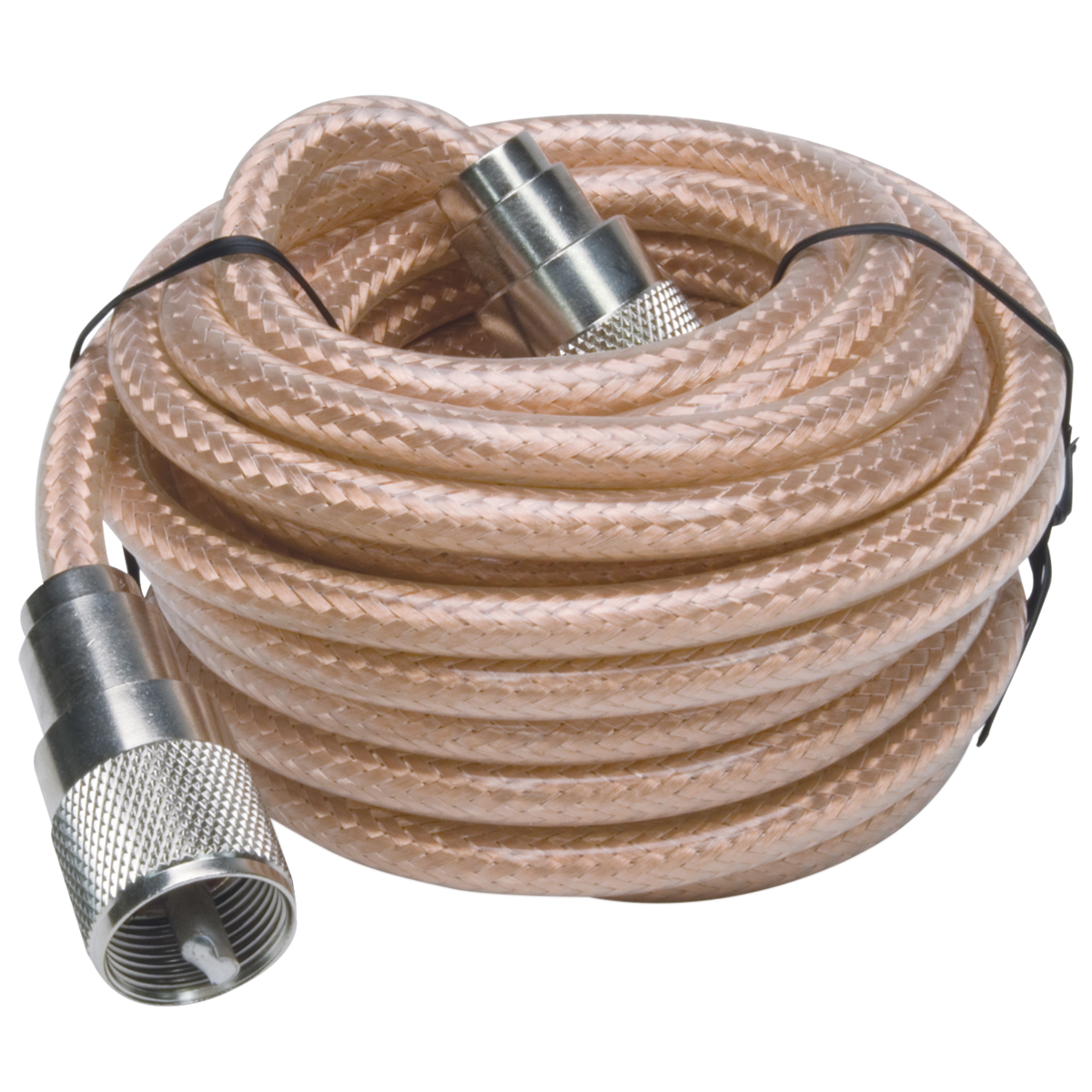 TruckSpec 18' CB Antenna Mini8 Coax Cable with PL259 Connectors, Clear