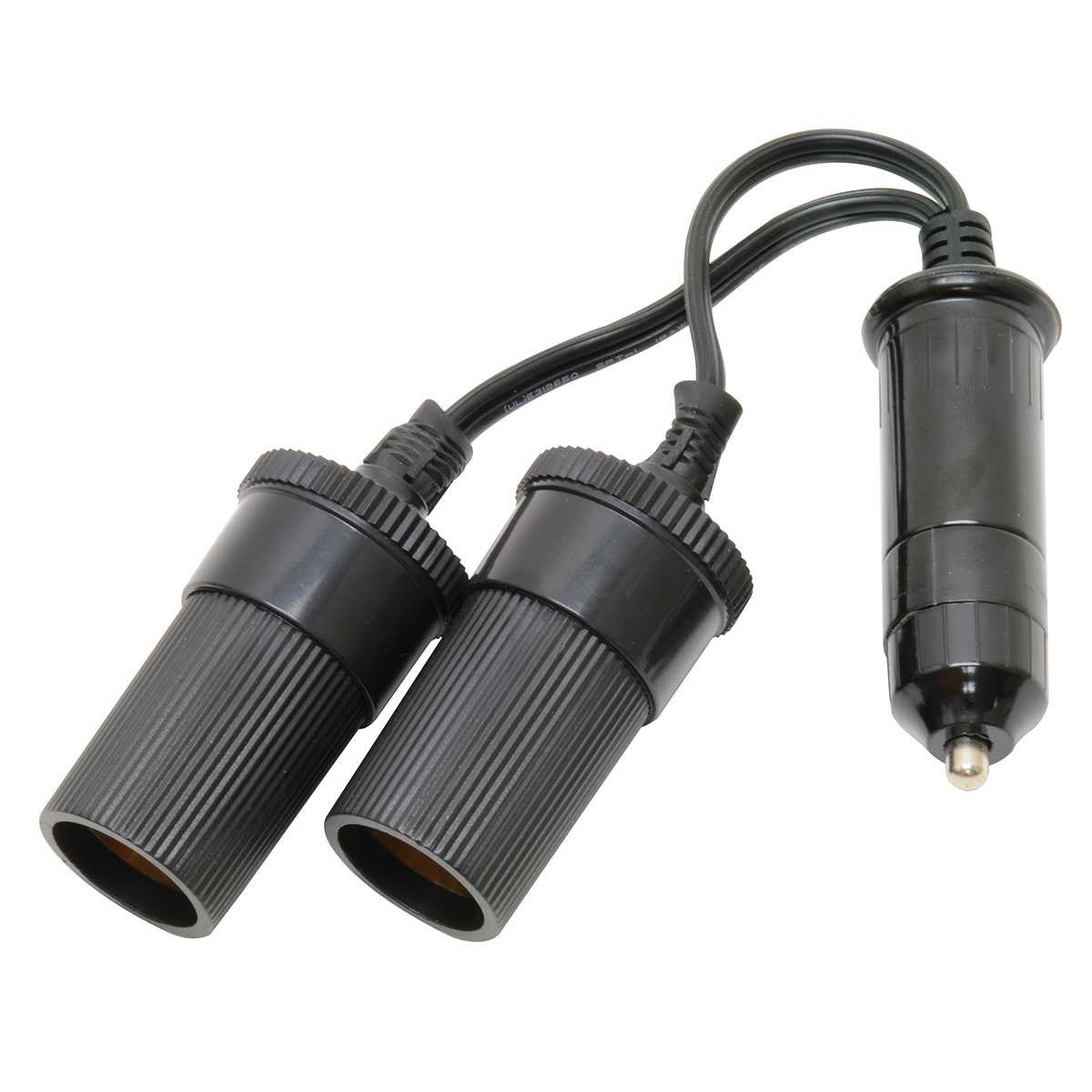 TruckSpec 12Volt 2 Outlet Cigarette Lighter Adapter with Short Cord