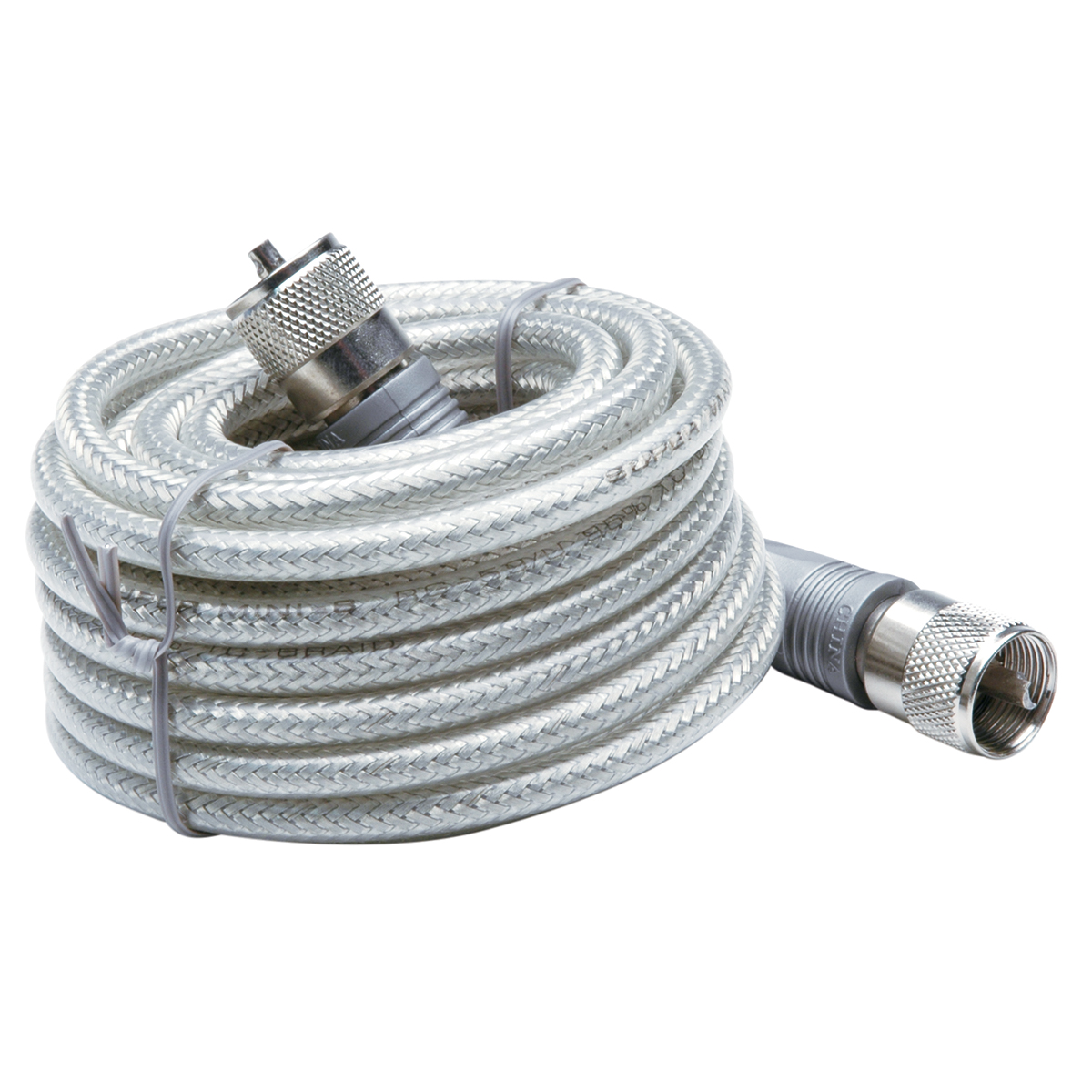12-Foot CB Antenna Cable With PL-259 Connectors - Clear Coax For CB Radio Installation